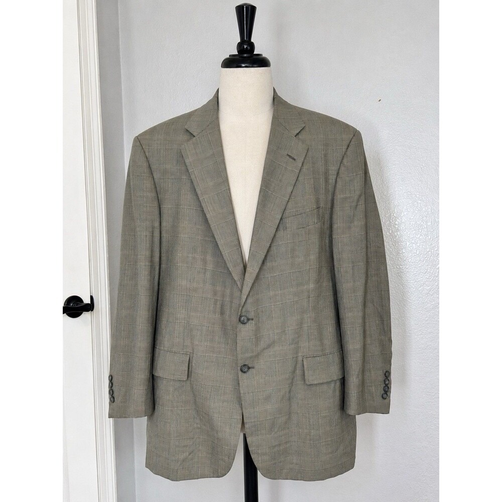 VTG Brooks Brothers Brooksease Wool Blazer Gray Glen Plaid USA Read Measurements